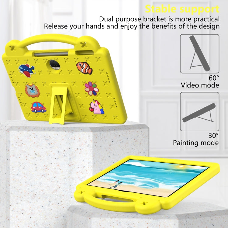 For Honor Pad 9 2023 12.1 Handle Kickstand Children EVA Shockproof Tablet Case(Yellow) - Honor by PMC TechLife | Online Shopping South Africa | PMC TechLife | Buy Now Pay Later Mobicred