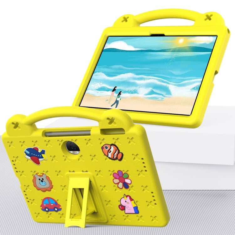 For Honor Pad 9 2023 12.1 Handle Kickstand Children EVA Shockproof Tablet Case(Yellow) - Honor by PMC TechLife | Online Shopping South Africa | PMC TechLife | Buy Now Pay Later Mobicred