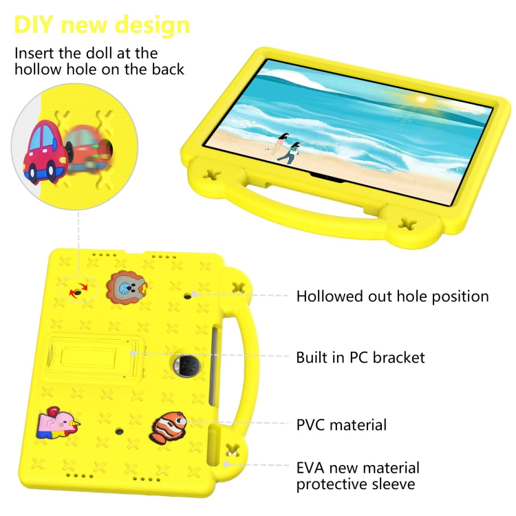 For Honor Pad 9 2023 12.1 Handle Kickstand Children EVA Shockproof Tablet Case(Yellow) - Honor by PMC TechLife | Online Shopping South Africa | PMC TechLife | Buy Now Pay Later Mobicred