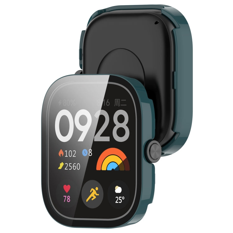 For Redmi Watch 4 Tempered Film Integrated PC Watch Protective Case(Pine Green) - Watch Cases by PMC TechLife | Online Shopping South Africa | PMC TechLife | Buy Now Pay Later Mobicred