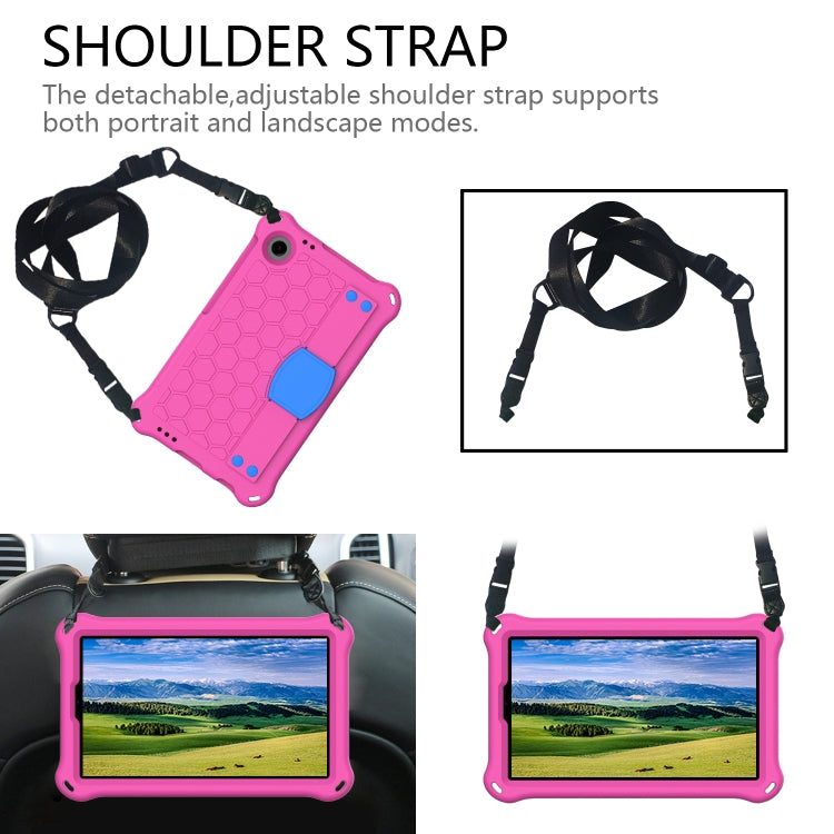 For Blackview Tab 60 8.7 2023 Honeycomb EVA Hybrid PC Tablet Case with Strap(RoseRed+Blue) - Others by PMC TechLife | Online Shopping South Africa | PMC TechLife