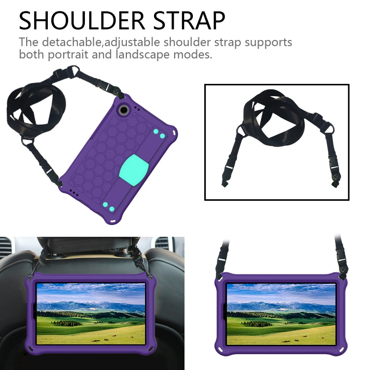 For Blackview Tab 60 8.7 2023 Honeycomb EVA Hybrid PC Tablet Case with Strap(Purple+Aqua) - free shipping - PMC TechLife - Order now!