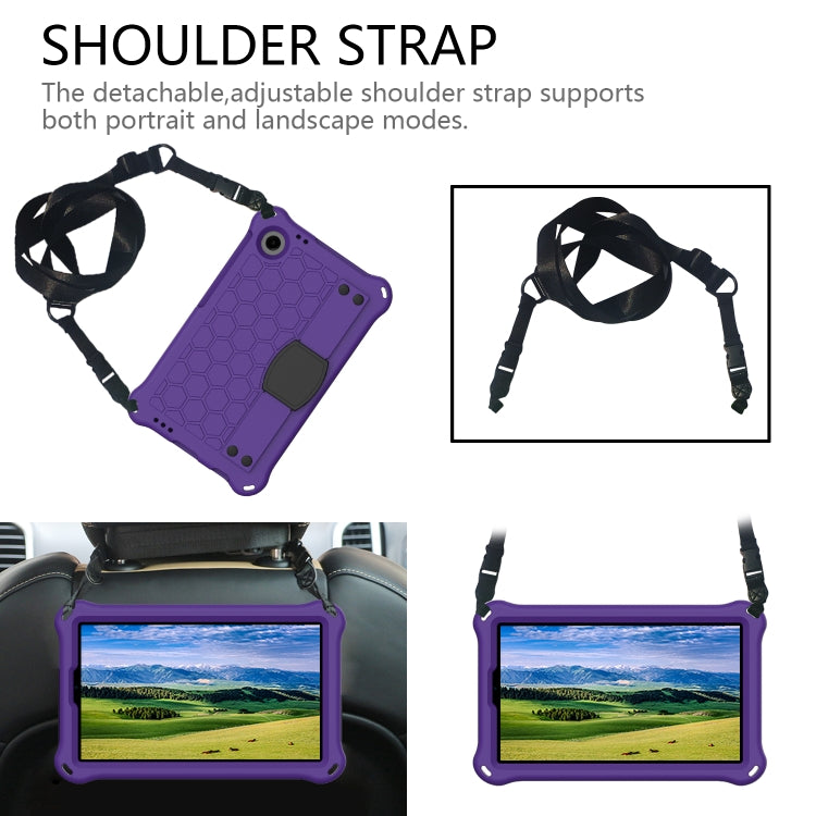 For Blackview Tab 60 8.7 2023 Honeycomb EVA Hybrid PC Tablet Case with Strap(Purple+Black) - Others by PMC TechLife | Online Shopping South Africa | PMC TechLife