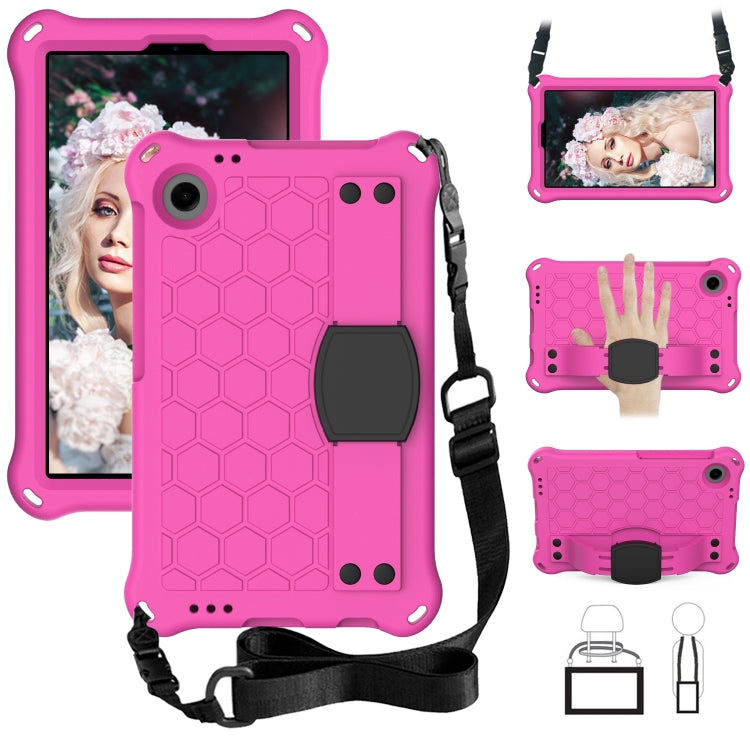 For Alcatel Joy Tab2 2020 / 3T 8.0 Honeycomb EVA Hybrid PC Tablet Case with Strap(Rose Red+Black) - Others by PMC TechLife | Online Shopping South Africa | PMC TechLife | Buy Now Pay Later Mobicred