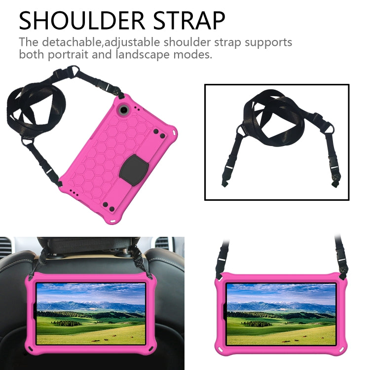 For Alcatel Joy Tab2 2020 / 3T 8.0 Honeycomb EVA Hybrid PC Tablet Case with Strap(Rose Red+Black) - Others by PMC TechLife | Online Shopping South Africa | PMC TechLife | Buy Now Pay Later Mobicred