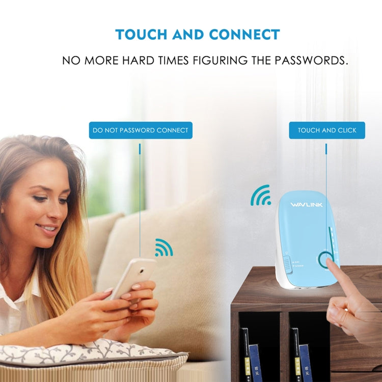 WAVLINK WN576K1 AC1200 Household WiFi Router Network Extender Dual Band Wireless Repeater, Plug:EU Plug (Blue) - free shipping - PMC Jewellery - Order now!