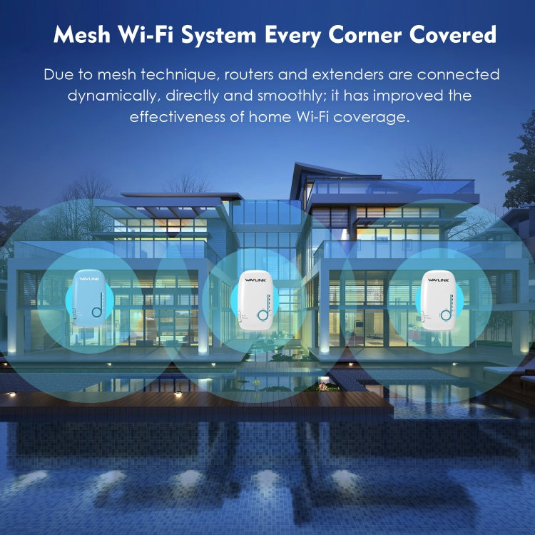 WAVLINK WN576K3 AC1200 Household WiFi Router Network Extender Dual Band Wireless Repeater, Plug:AU Plug - free shipping - PMC Jewellery - Order now!