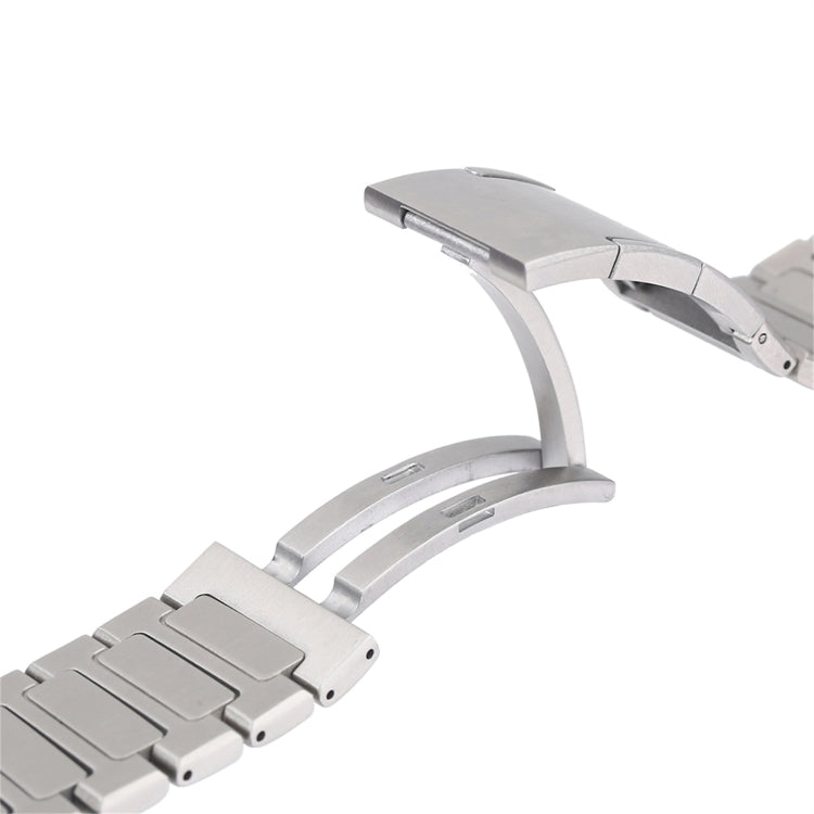 For Apple Watch Series 8 41mm Stainless Steel H-Shaped Fold Buckle Watch Band(Silver) - Watch Bands by PMC Jewellery | Online Shopping South Africa | PMC Jewellery