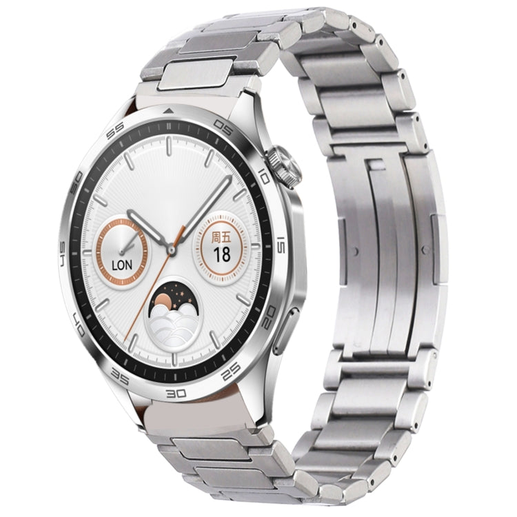 For Huawei Watch GT4 46mm H-Shaped Folding Buckle Stainless Steel Metal Watch Band(Silver) - Watch Bands by PMC Jewellery | Online Shopping South Africa | PMC Jewellery