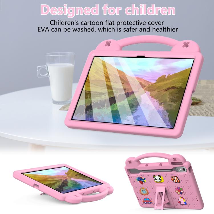 For  Lenovo Xiaoxin Pad Pro 12.7 2025 Handle Kickstand Children EVA Shockproof Tablet Case(Pink) - Lenovo by PMC TechLife | Online Shopping South Africa | PMC TechLife | Buy Now Pay Later Mobicred