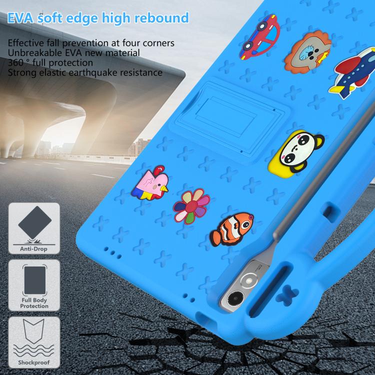 For  Lenovo Xiaoxin Pad Pro 12.7 2025 Handle Kickstand Children EVA Shockproof Tablet Case(Sky Blue) - Lenovo by PMC TechLife | Online Shopping South Africa | PMC TechLife | Buy Now Pay Later Mobicred