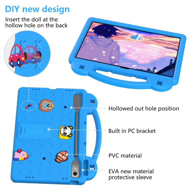 For  Lenovo Xiaoxin Pad Pro 12.7 2025 Handle Kickstand Children EVA Shockproof Tablet Case(Sky Blue) - Lenovo by PMC TechLife | Online Shopping South Africa | PMC TechLife | Buy Now Pay Later Mobicred