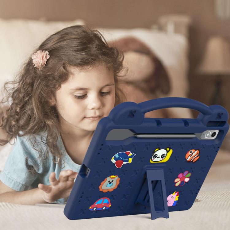 For  Lenovo Xiaoxin Pad Pro 12.7 2025 Handle Kickstand Children EVA Shockproof Tablet Case(Navy Blue) - Lenovo by PMC TechLife | Online Shopping South Africa | PMC TechLife | Buy Now Pay Later Mobicred