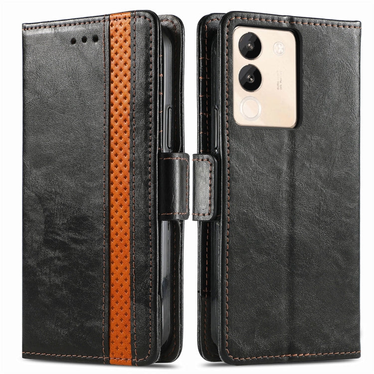 For vivo X100 CaseNeo Splicing Dual Magnetic Buckle Leather Phone Case(Black) - vivo Cases by PMC TechLife | Online Shopping South Africa | PMC TechLife | Buy Now Pay Later Mobicred
