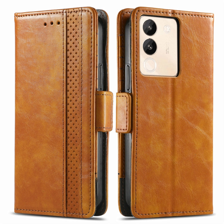 For vivo X100 Pro CaseNeo Splicing Dual Magnetic Buckle Leather Phone Case(Khaki) - free shipping - PMC Jewellery - Order now!