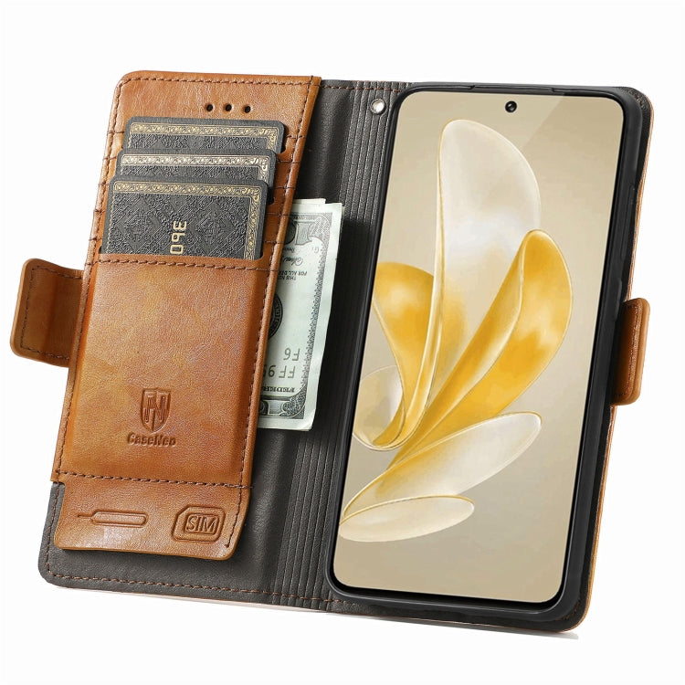 For vivo X100 Pro CaseNeo Splicing Dual Magnetic Buckle Leather Phone Case(Khaki) - X100 Pro Cases by imak | Online Shopping South Africa | PMC Jewellery | Buy Now Pay Later Mobicred