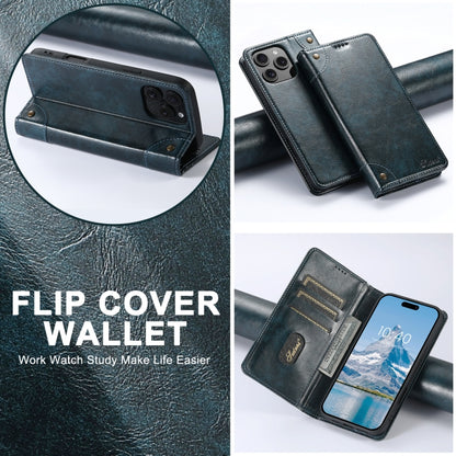 For iPhone 16 Pro Max Suteni Baroque Calf Texture Buckle Wallet Leather Phone Case(Blue) - iPhone 16 Pro Max Cases by Suteni | Online Shopping South Africa | PMC Jewellery | Buy Now Pay Later Mobicred