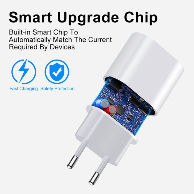 PD35W USB-C / Type-C Port Charger with 1m Type-C to Type-C Data Cable, EU Plug - USB Charger by PMC TechLife | Online Shopping South Africa | PMC TechLife