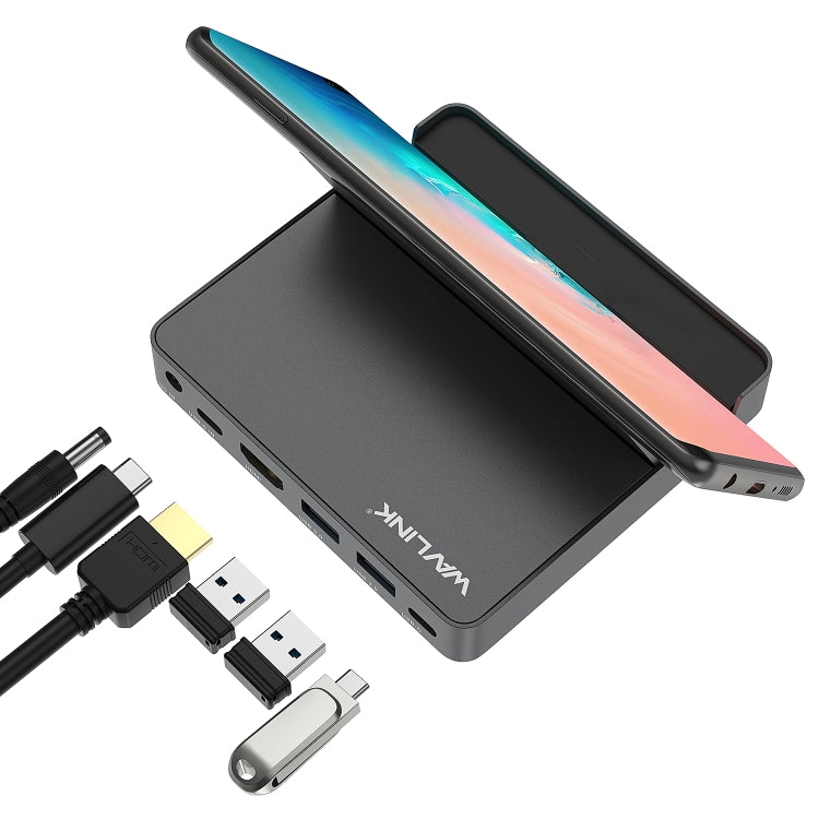WAVLINK WL-UHP3D01 Portable Type-C Cell Phone Docking Station Multi-Port USB HUB Adapter(US Plug) - free shipping - PMC Jewellery - Order now!