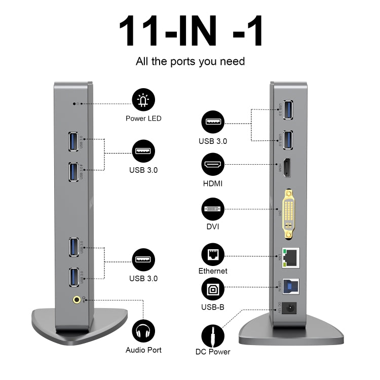 WAVLINK WL-UG39DK7 USB3.0 Hub Adapter Multi-Screen Graphics Card Universal Docking Station, Plug:AU Plug - free shipping - PMC Jewellery - Order now!