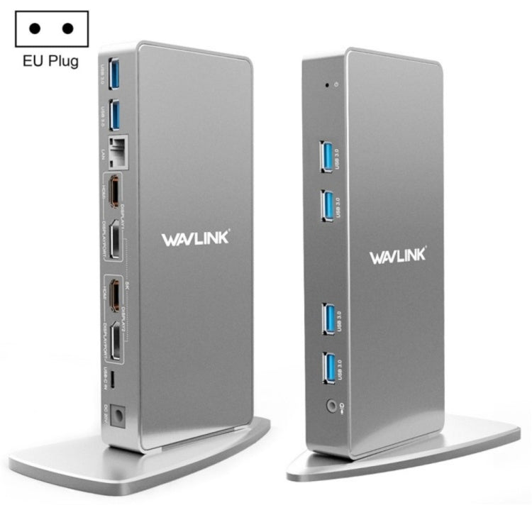WAVLINK WL-UG69DK7 Laptops Type-C Universal Desktop Docking Station Aluminum Alloy HUB Adapter(EU Plug) - free shipping - PMC TechLife - Order now!
