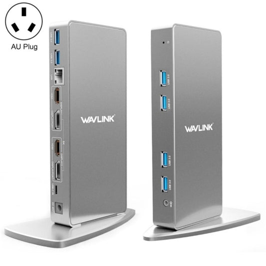 WAVLINK WL-UG69DK7 Laptops Type-C Universal Desktop Docking Station Aluminum Alloy HUB Adapter(AU Plug) - USB HUB by WAVLINK | Online Shopping South Africa | PMC Jewellery | Buy Now Pay Later Mobicred