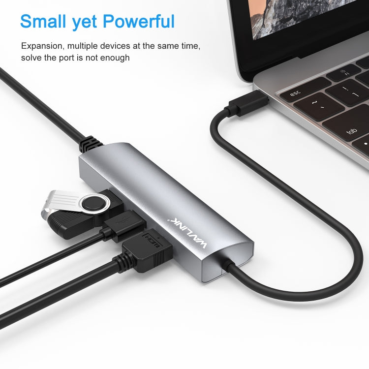 WAVLINK WL-UHP3408 USB HUB Adapter 4-in-1 Type-C to HD + 2xUSB3.0 + Gigabit RJ45 Docking Station - free shipping - PMC Jewellery - Order now!