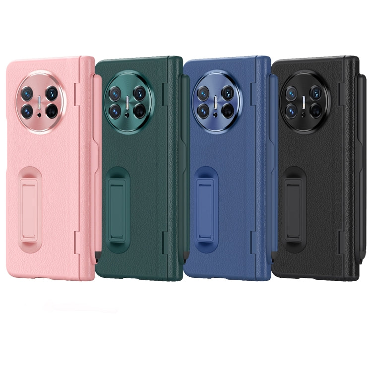 For Huawei  Mate X5 Integrated Film Plain Leather Phone Case with Pen(Blue) - Huawei Cases by PMC TechLife | Online Shopping South Africa | PMC TechLife | Buy Now Pay Later Mobicred