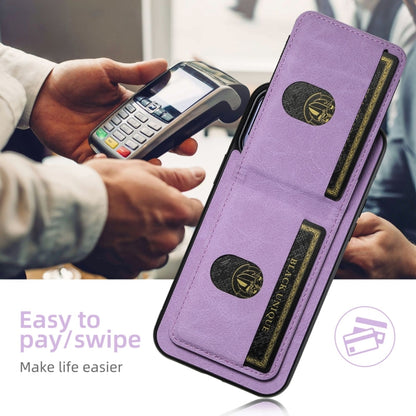 For iPhone 16 Plus Suteni H03 Litchi Leather Card Bag Stand Back Phone Case(Purple) - iPhone 16 Plus Cases by Suteni | Online Shopping South Africa | PMC Jewellery | Buy Now Pay Later Mobicred