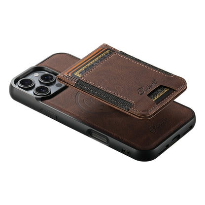 For iPhone 16 Pro Max Suteni H17 Litchi Texture Leather MagSafe Detachable Wallet Phone Case(Brown) - iPhone 16 Pro Max Cases by Suteni | Online Shopping South Africa | PMC Jewellery | Buy Now Pay Later Mobicred