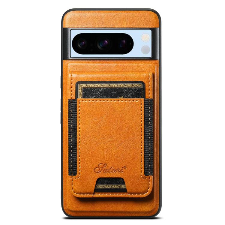 For Google Pixel 8 Pro Suteni H17 Oil Eax Leather Detachable Wallet Phone Case(Khaki) - Google Cases by Suteni | Online Shopping South Africa | PMC Jewellery | Buy Now Pay Later Mobicred