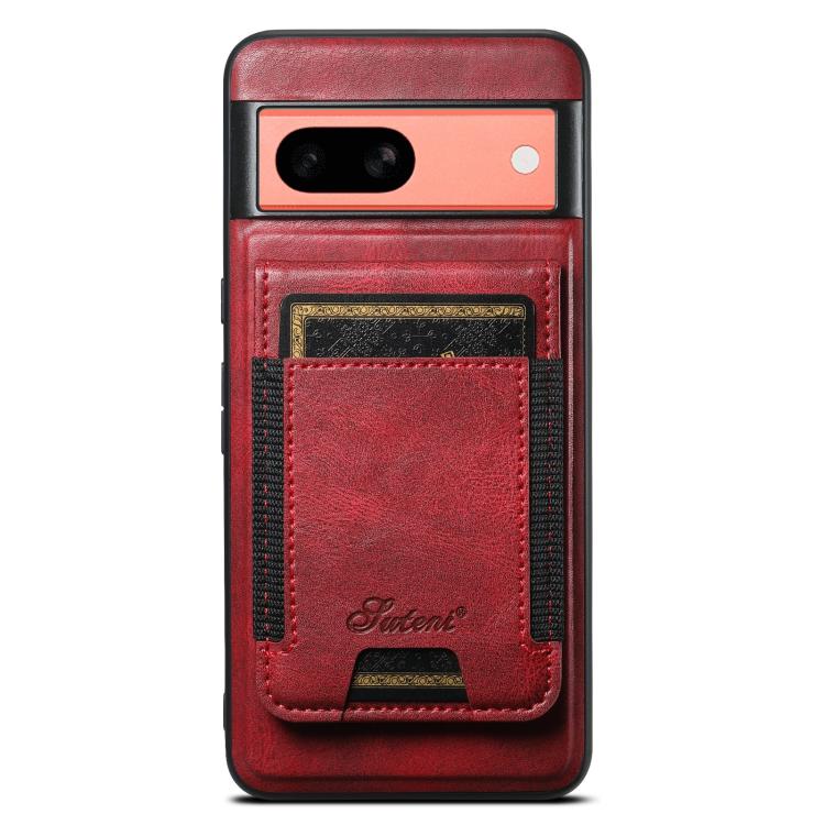 For Google Pixel 7a Suteni H17 Oil Eax Leather Detachable Wallet Phone Case(Red) - Google Cases by Suteni | Online Shopping South Africa | PMC Jewellery | Buy Now Pay Later Mobicred