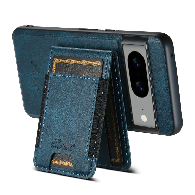 For Google Pixel 7 Pro Suteni H17 Oil Eax Leather Detachable Wallet Phone Case(Blue) - Google Cases by Suteni | Online Shopping South Africa | PMC Jewellery | Buy Now Pay Later Mobicred