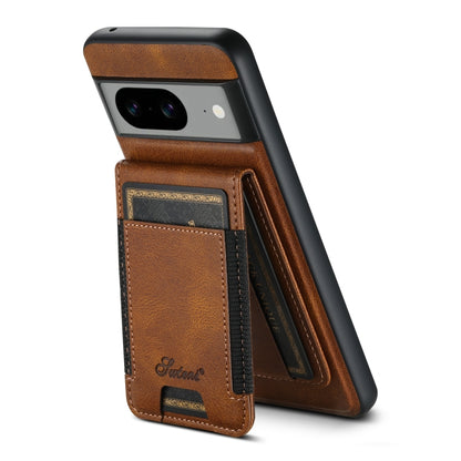 For Google Pixel 6a Suteni H17 Oil Eax Leather Detachable Wallet Phone Case(Brown) - Google Cases by Suteni | Online Shopping South Africa | PMC Jewellery | Buy Now Pay Later Mobicred