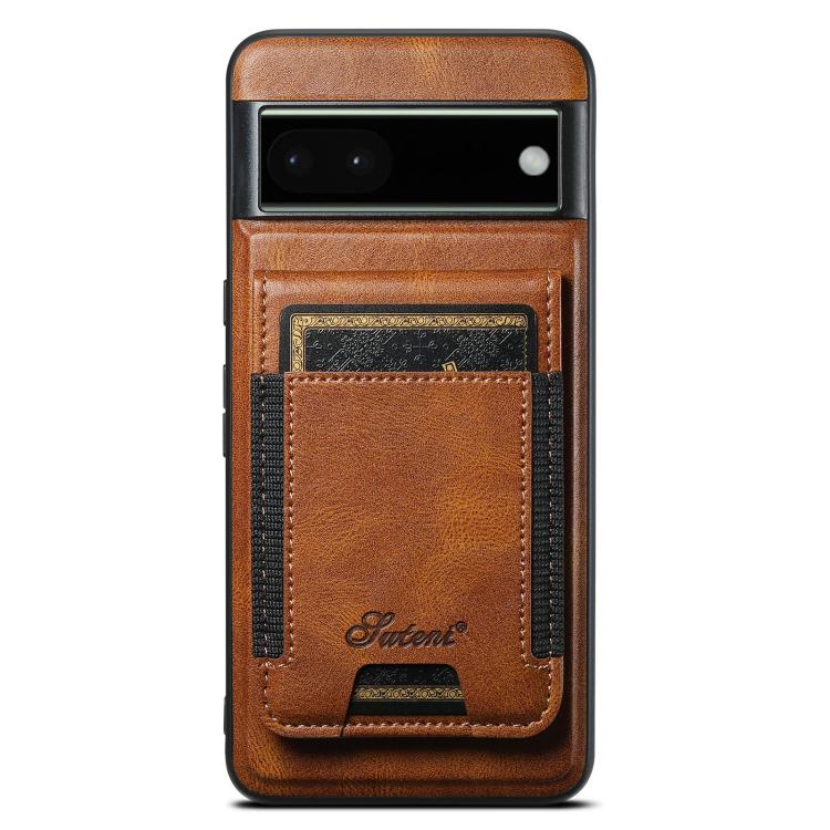 For Google Pixel 6 Suteni H17 Oil Eax Leather Detachable Wallet Phone Case(Brown) - Google Cases by Suteni | Online Shopping South Africa | PMC Jewellery | Buy Now Pay Later Mobicred