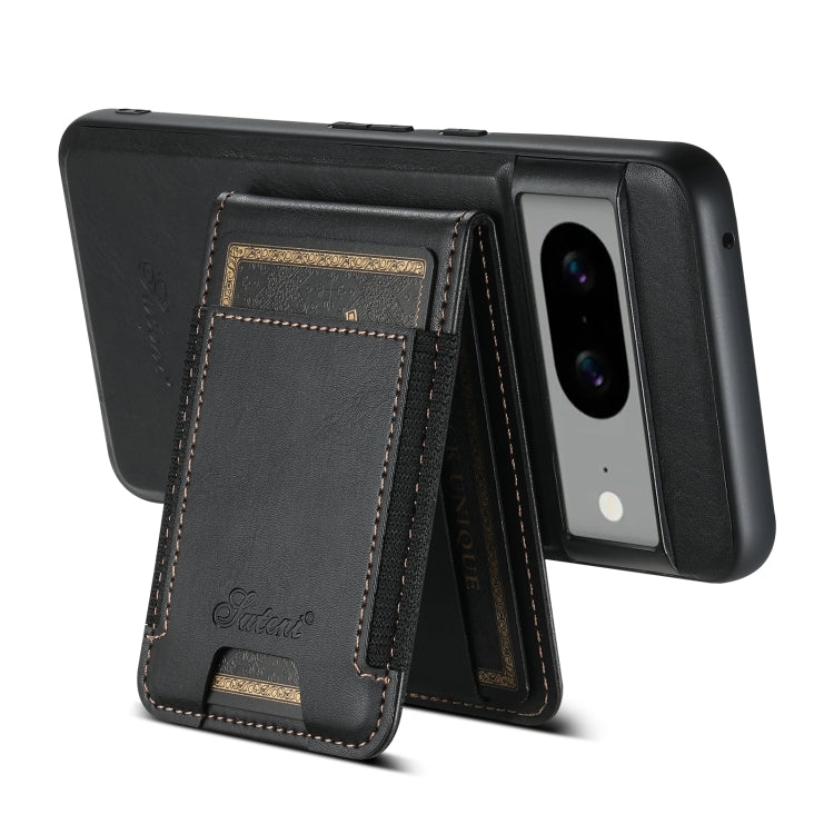 For Google Pixel 8a Suteni H17 Oil Eax Leather Detachable Wallet Phone Case(Black) - Google Cases by Suteni | Online Shopping South Africa | PMC TechLife | Buy Now Pay Later Mobicred
