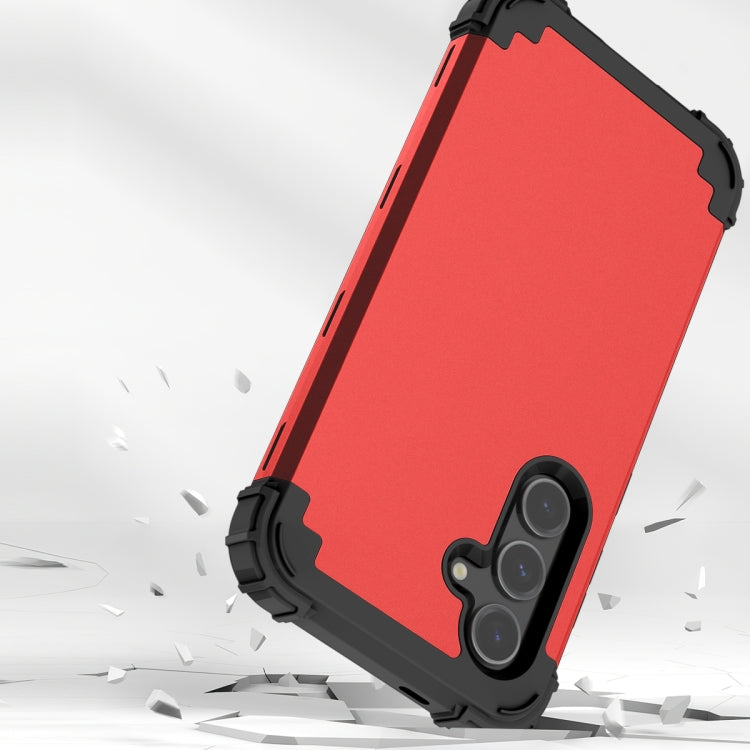 For Samsung Galaxy S24 5G 3 in 1 Silicone Hybrid PC Shockproof Phone Case(Red) - free shipping - PMC TechLife - Order now!