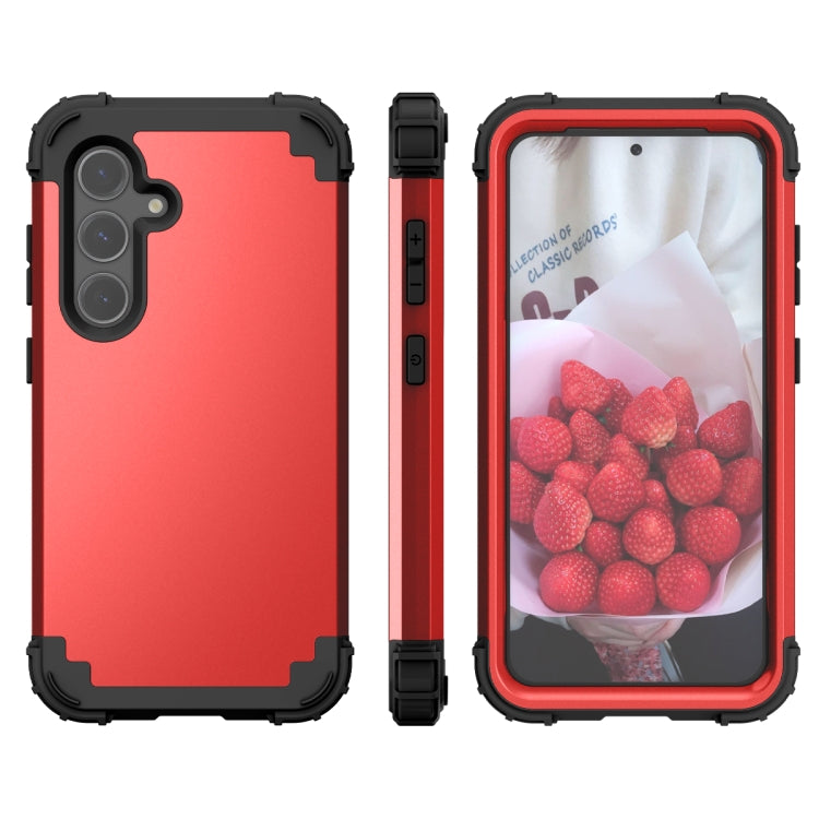For Samsung Galaxy S24+ 5G 3 in 1 Silicone Hybrid PC Shockproof Phone Case(Red) - free shipping - PMC TechLife - Order now!