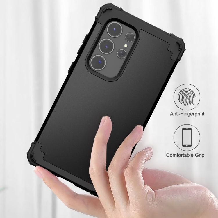 For Samsung Galaxy S24 Ultra 5G 3 in 1 Silicone Hybrid PC Shockproof Phone Case(Black) - Galaxy S24 Ultra 5G Cases by PMC TechLife | Online Shopping South Africa | PMC TechLife