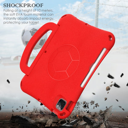 For iPad Pro 11 2024 Handle Football Shaped EVA Shockproof Tablet Case(Red) - iPad Pro 11 2024 Cases by PMC Jewellery | Online Shopping South Africa | PMC Jewellery | Buy Now Pay Later Mobicred