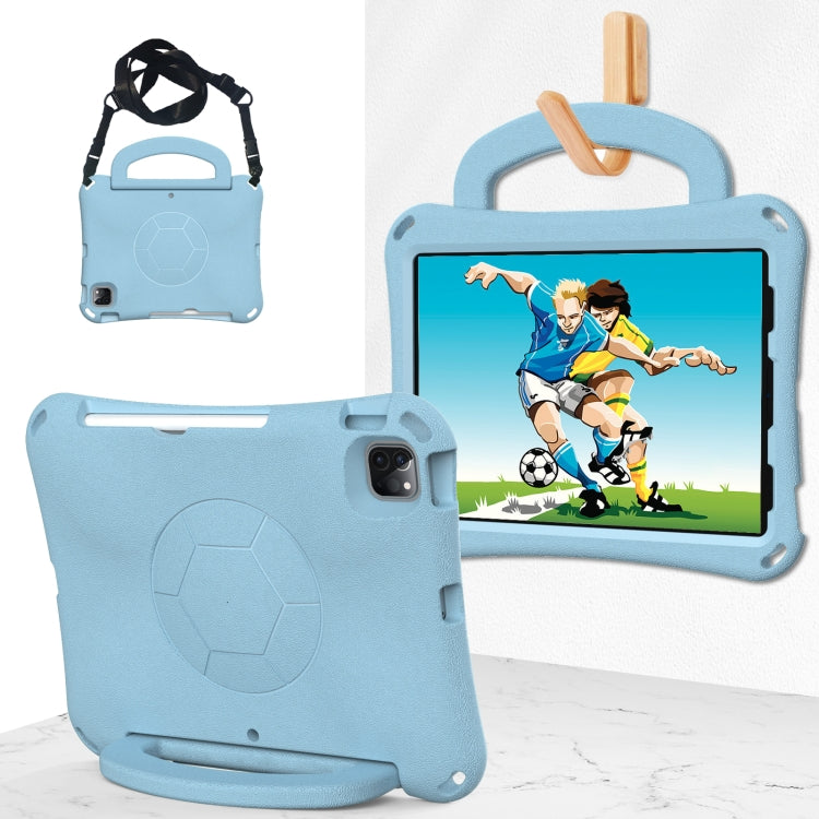 For iPad Pro 11 2024 Handle Football Shaped EVA Shockproof Tablet Case(Light Blue) - iPad Pro 11 2024 Cases by PMC TechLife | Online Shopping South Africa | PMC TechLife | Buy Now Pay Later Mobicred