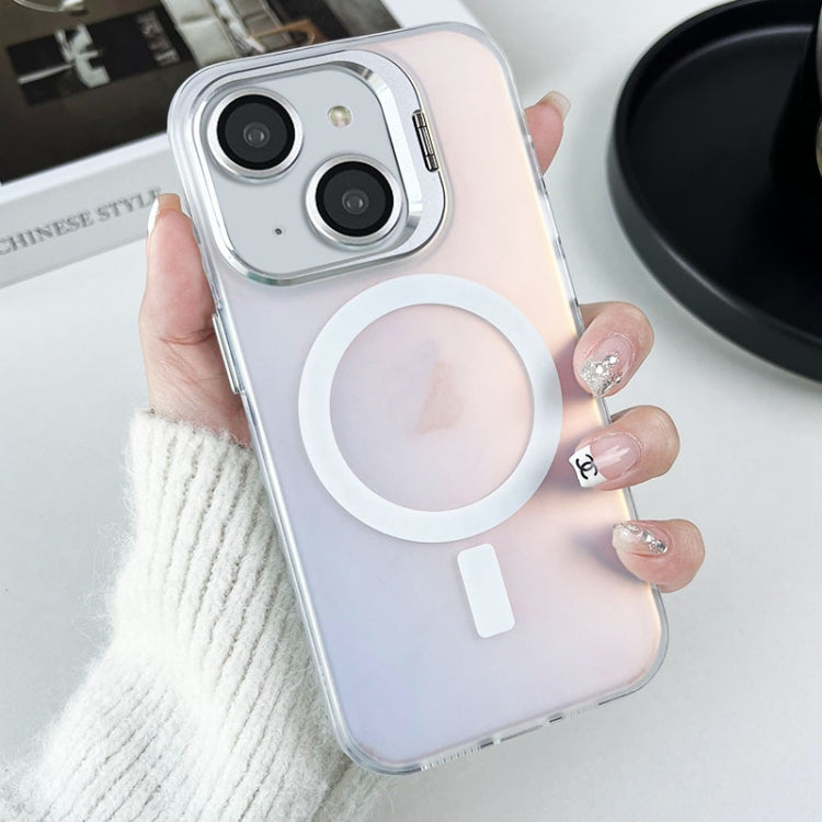 For iPhone 14 Plus MagSafe Lens Holder PC Hybrid TPU Phone Case(White) - iPhone 14 Plus Cases by PMC Jewellery | Online Shopping South Africa | PMC Jewellery