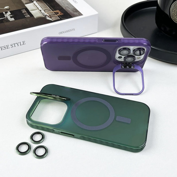 For iPhone 12 Pro Max MagSafe Lens Holder PC Hybrid TPU Phone Case(Blue) - iPhone 12 Pro Max Cases by PMC TechLife | Online Shopping South Africa | PMC TechLife