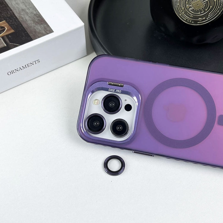 For iPhone 14 Pro Max MagSafe Lens Holder PC Hybrid TPU Phone Case(Purple) - iPhone 14 Pro Max Cases by PMC Jewellery | Online Shopping South Africa | PMC Jewellery