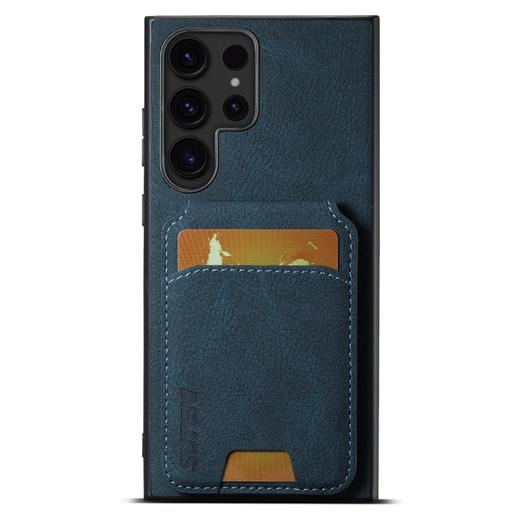 For Samsung Galaxy S24 Ultra 5G Suteni H02 Litchi Leather Card Wallet Stand Back Phone Case(Blue) - Galaxy S24 Ultra 5G Cases by Suteni | Online Shopping South Africa | PMC Jewellery | Buy Now Pay Later Mobicred