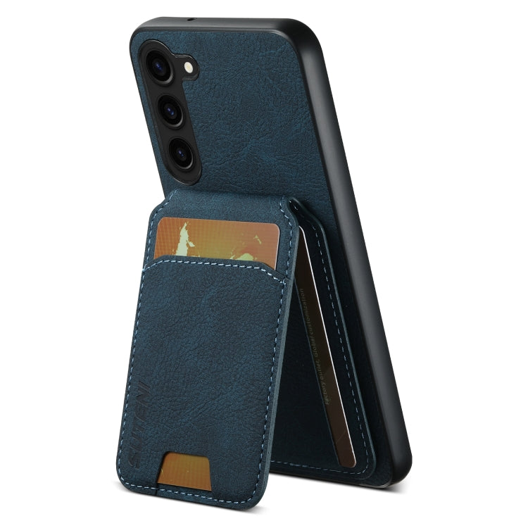 For Samsung Galaxy S24+ 5G Suteni H02 Litchi Leather Card Wallet Stand Back Phone Case(Blue) - Galaxy S24+ 5G Cases by Suteni | Online Shopping South Africa | PMC Jewellery | Buy Now Pay Later Mobicred