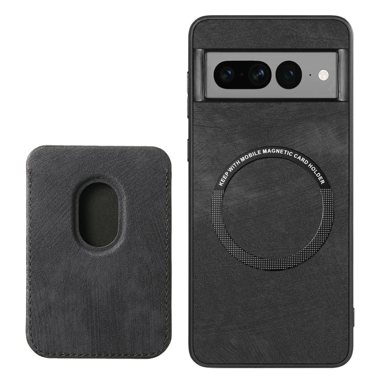 For Google Pixel 7 Pro Retro Leather Card Bag Magnetic Phone Case(Black) - Google Cases by PMC TechLife | Online Shopping South Africa | PMC TechLife