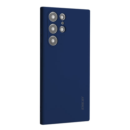 For Samsung Galaxy S24 Ultra 5G ENKAY Liquid Silicone Soft Shockproof Phone Case(Dark Blue) - Galaxy S24 Ultra 5G Cases by ENKAY | Online Shopping South Africa | PMC Jewellery | Buy Now Pay Later Mobicred