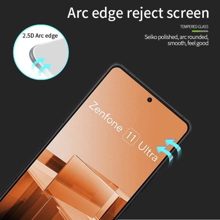 For Asus Zenfone 11 Ultra MOFI 9H 2.5D Full Screen Tempered Glass Film(Black) - ASUS Tempered Glass by MOFI | Online Shopping South Africa | PMC Jewellery