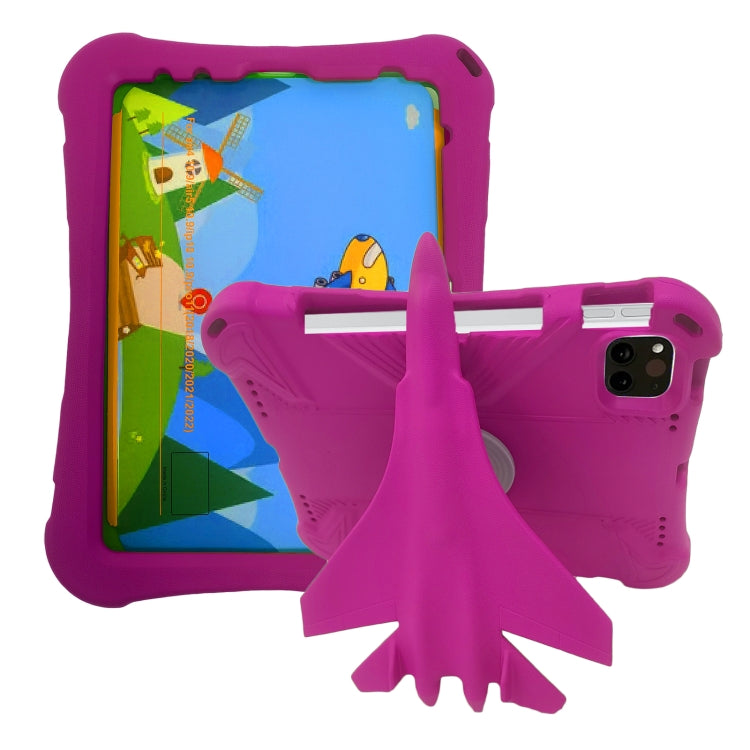 For iPad Pro 11 2024 360 Rotation Aircraft Holder EVA Shockproof Tablet Case(RoseRed) - iPad Pro 11 2024 Cases by PMC TechLife | Online Shopping South Africa | PMC TechLife | Buy Now Pay Later Mobicred
